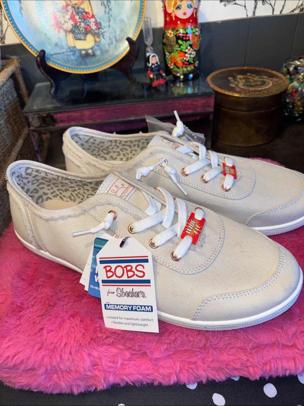 NWT BOBS from Skechers B Cute sneakers featuring a canvas upper and memory